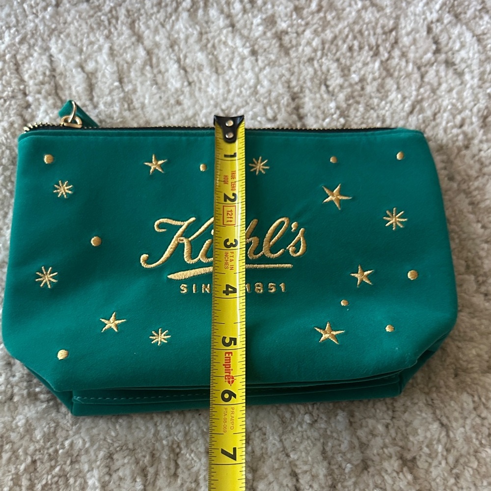 New Kiehl's Blue and Teal Cosmetic Bags with Gold Accents - Picture 8 of 8
